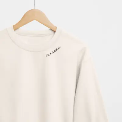 Embroidered Collar Organic Cotton Sweatshirt "Vanaema" (EE)