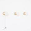 Beech Wood & Ceramic Wall Hook / Knob - White Sand