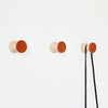 Beech Wood & Ceramic Wall Hook / Knob - Dark Terracotta Orange