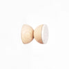 Beech Wood & Ceramic Wall Hook / Knob - Grey Sand