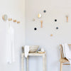 Beech Wood & Ceramic Wall Hook / Knob - Grey Sand