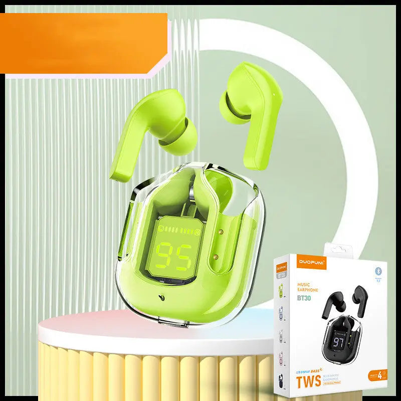 Compact Transparent Bluetooth Earbuds – ENC & Smart Display Trendarium
