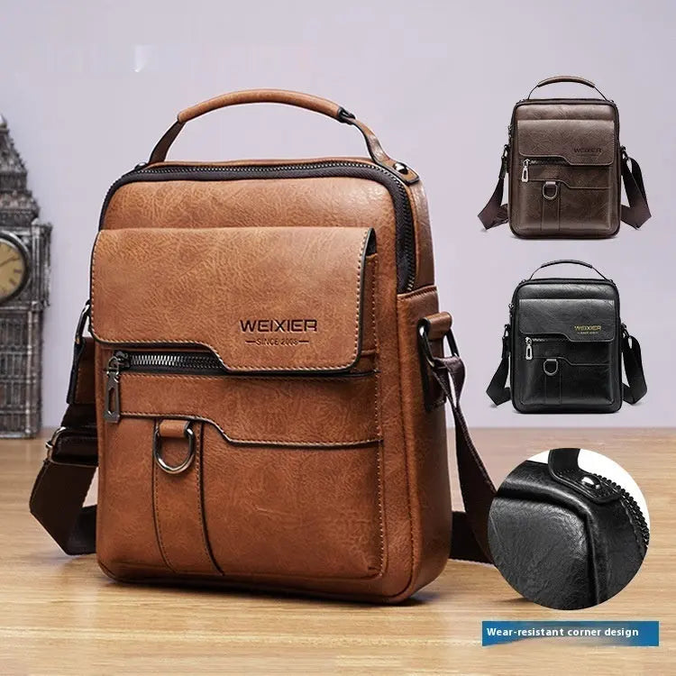 Men’s Classic PU Leather Messenger Bag Trendarium