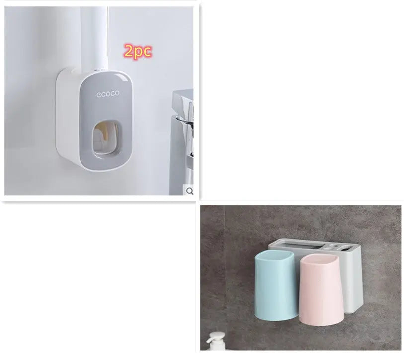 Wall Mounted Automatic Toothpaste Holder Bathroom Accessories Set Dispenser Trendarium