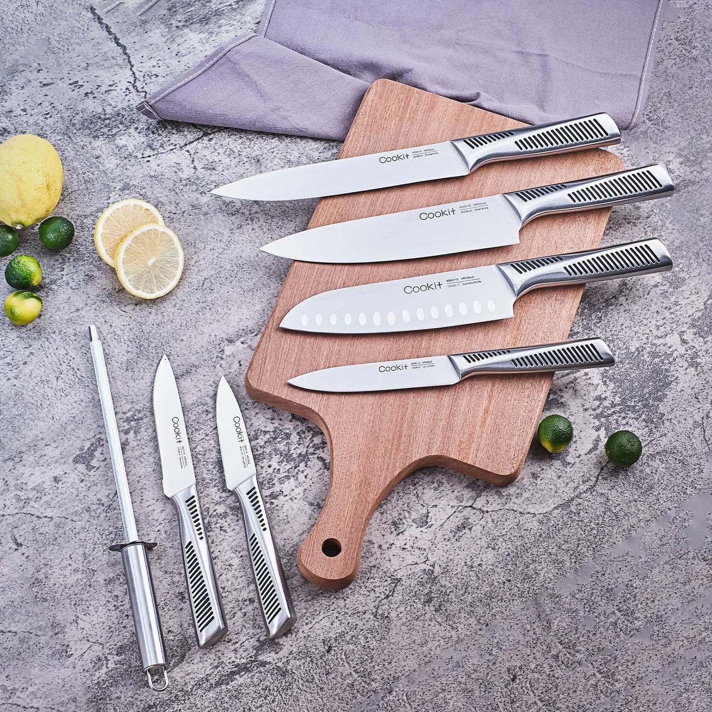 SteelEdge™ – 15-Piece Chef Knife Set with Block Trendarium
