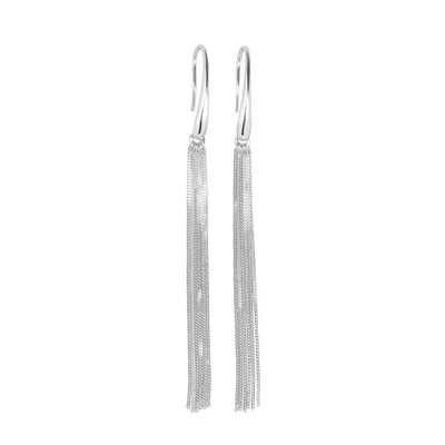 Cherie L-Tassel Earrings - Rose Gold and Silver