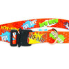 Collar With A Metal Buckle - Red Graffiti