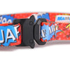 Collar With A Metal Buckle - Red Graffiti