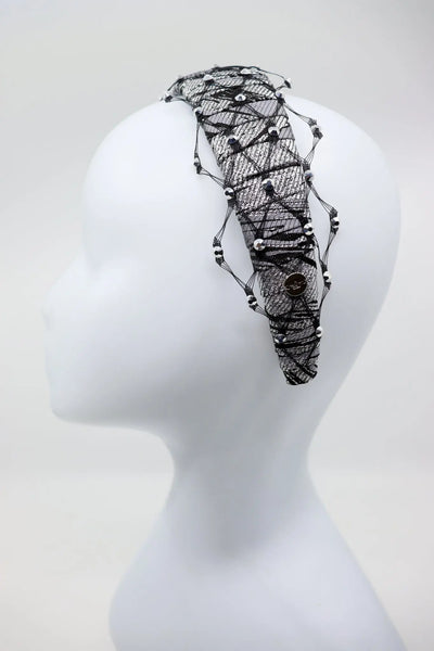 Headband Fiona with Honeycomb Veil