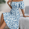 Floral Print Square Collar Dress Trendarium