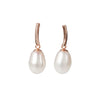 DayCharm Pearl Drop Earrings - Rose Gold and Silver