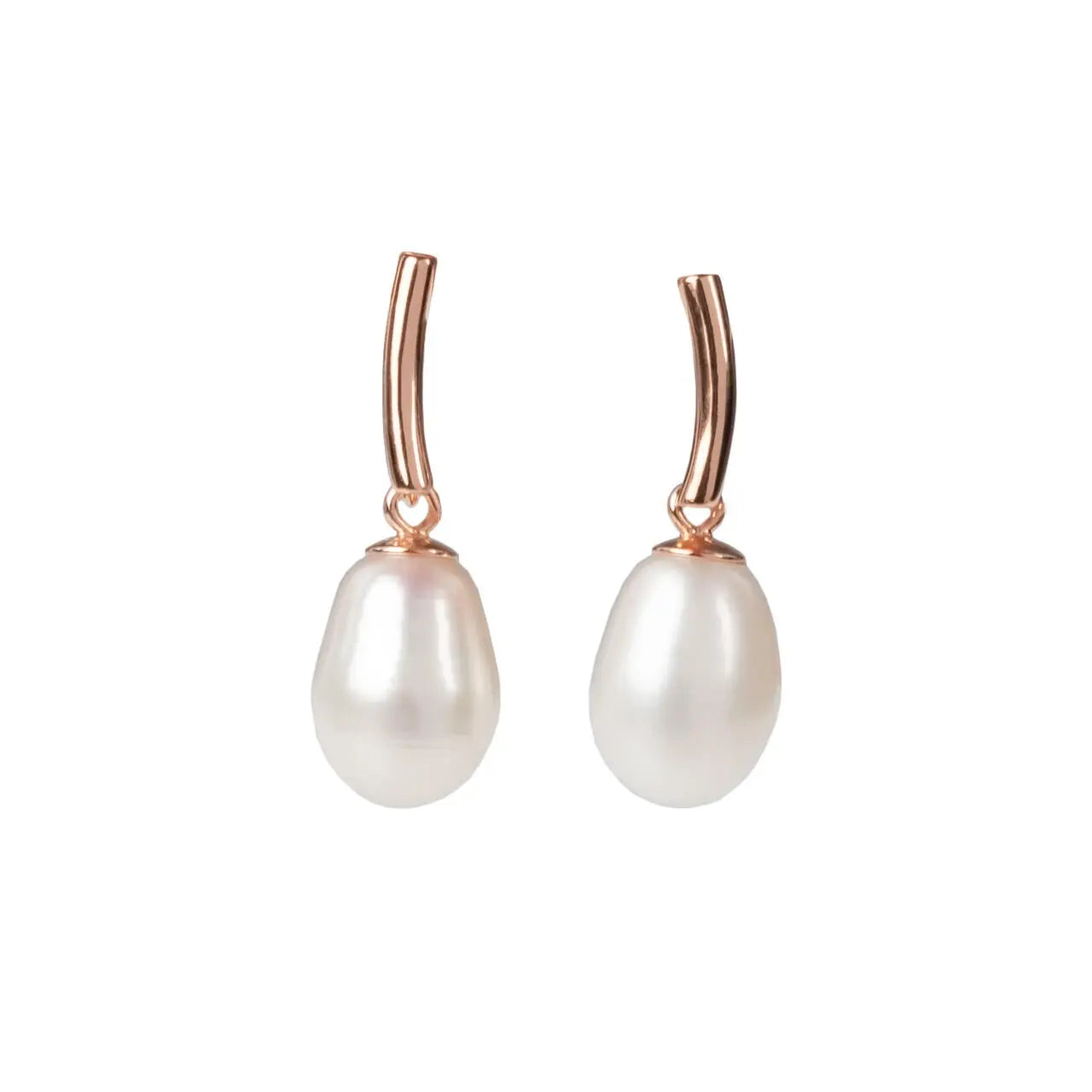 DayCharm Pearl Drop Earrings - Rose Gold and Silver