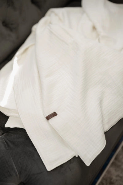 Soft Muslin Cotton Blanket - Ivory White