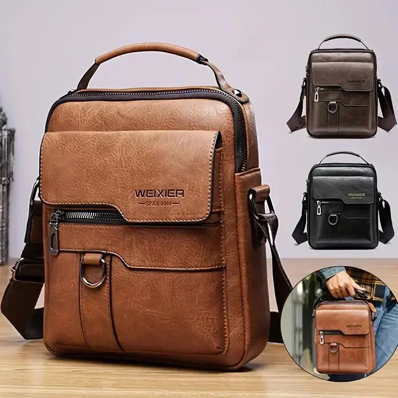 Men’s Classic PU Leather Messenger Bag Trendarium