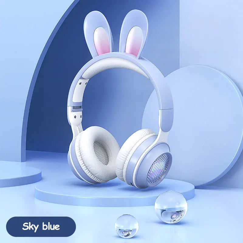 Rabbit Ear Headphones Wireless Luminous Extendable Wheat Headphones Trendarium