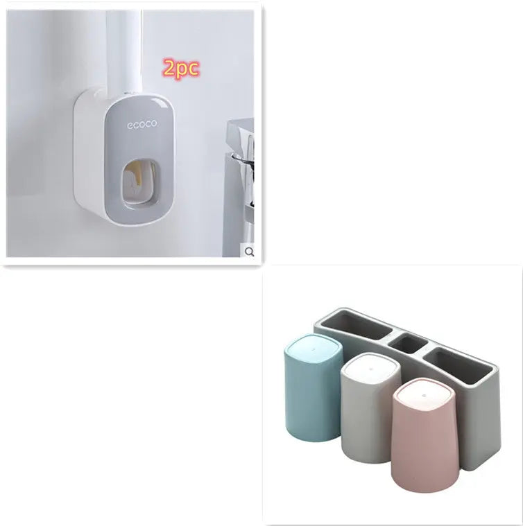 Wall Mounted Automatic Toothpaste Holder Bathroom Accessories Set Dispenser Trendarium