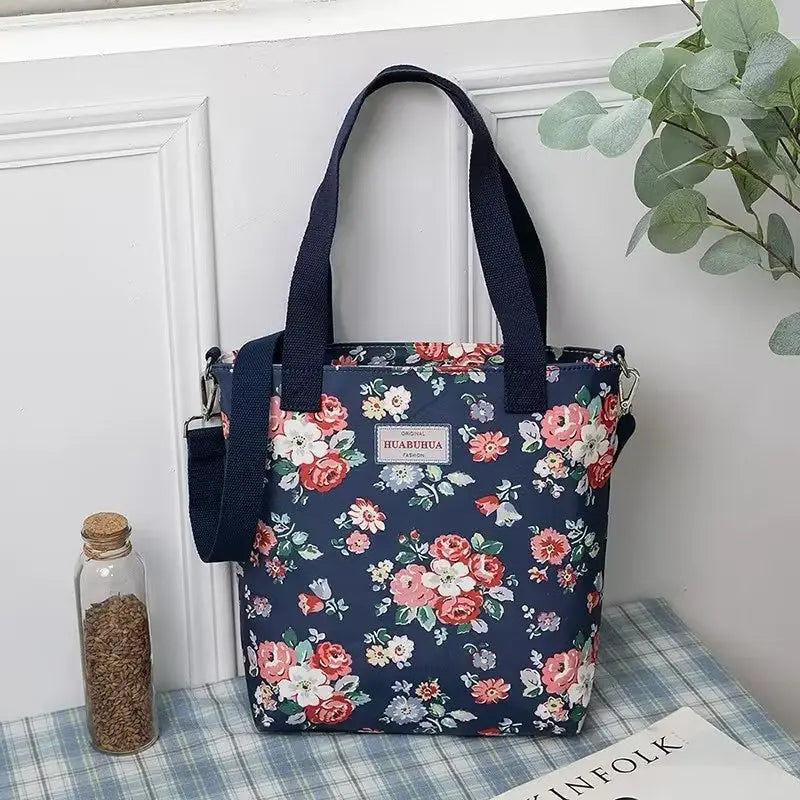 Versatile Large Capacity Floral Canvas Crossbody Shoulder Bag Trendarium