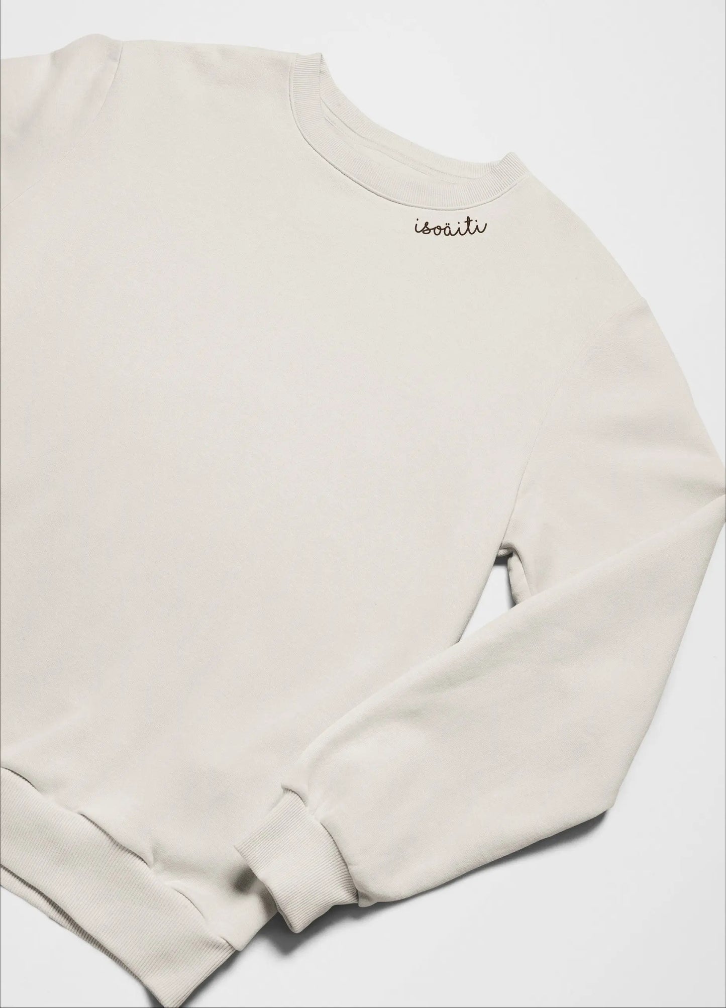 Embroidered Collar Organic Cotton Sweatshirt "Isoäiti" (FI)