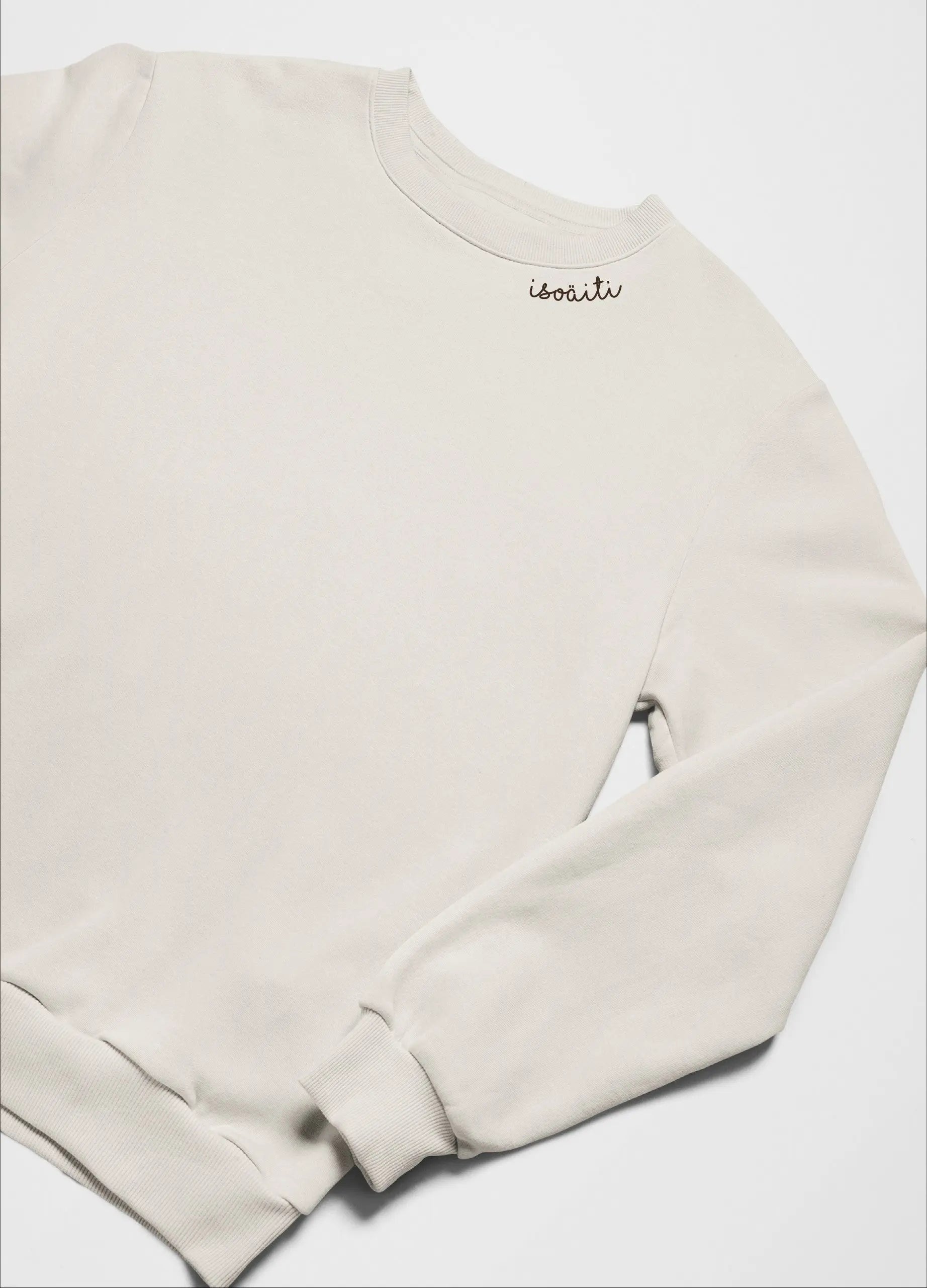 Embroidered Collar Organic Cotton Sweatshirt "Isoäiti" (FI)