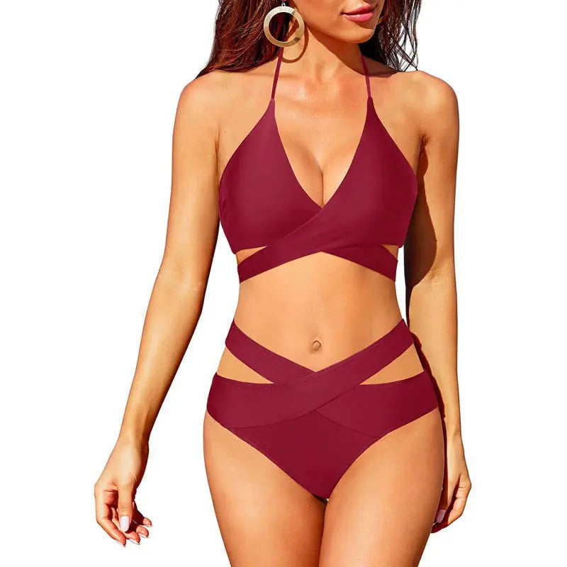 SculptGlow™ – Cutout High-Waist Bikini Set Trendarium