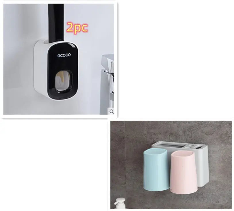 Wall Mounted Automatic Toothpaste Holder Bathroom Accessories Set Dispenser Trendarium