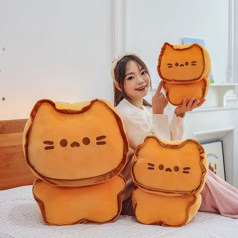 Kawaii Biscuit Cat Plush – Soft & Squishy Hug Pillow Trendarium