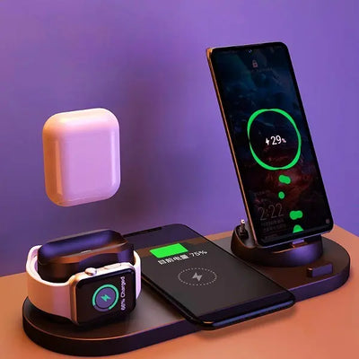 6-in-1 Wireless Charging Station – For iPhone, Apple Watch & AirPods Trendarium