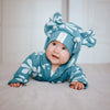 Eared Jumpsuit for Babies and Kids - Chestnut Leaves on Green