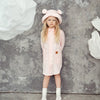 Kids Hat with Ears - Waves on Pink