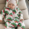 Winter Jumpsuit with Teddy Lining for Babies and Kids - Watermelons