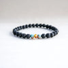 Lava Stone Bracelet with Amber and Turquoise