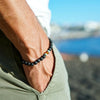 Lava Stone Bracelet with Amber and Turquoise
