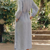 Linen Rhapsody Dress - Blue White Stripes