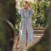 Linen Rhapsody Dress - Blue White Stripes
