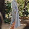 Linen Rhapsody Dress - Blue White Stripes
