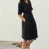 Linen Vine Dress - Black