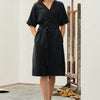 Linen Vine Dress - Black