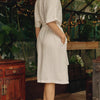Linen Vine Dress - Optical White