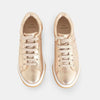 Women's Leather Sneakers - Metallic Golden