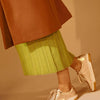 Women's Leather Sneakers - Metallic Golden
