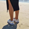 Women's Leather Sneakers - Metallic Silver