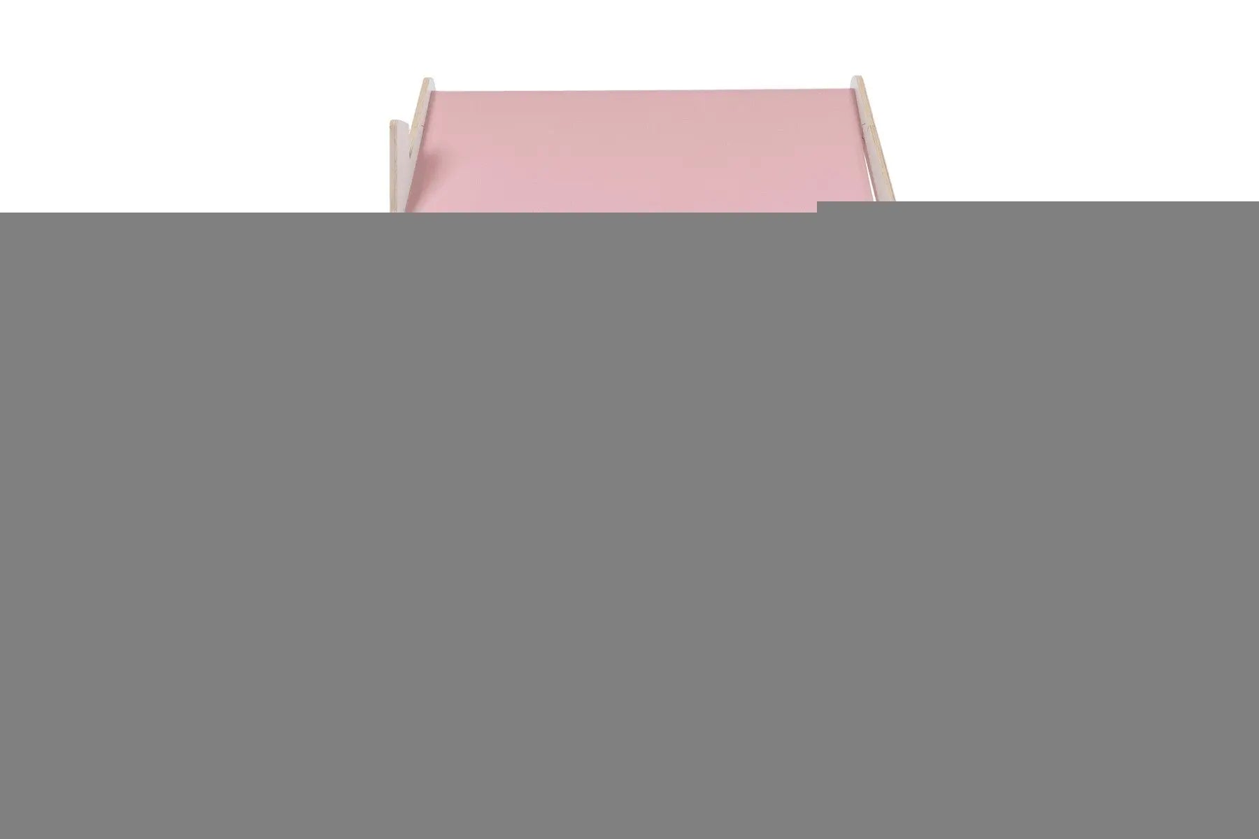 MeowBaby® White Wooden House for Kids - Pink Roof