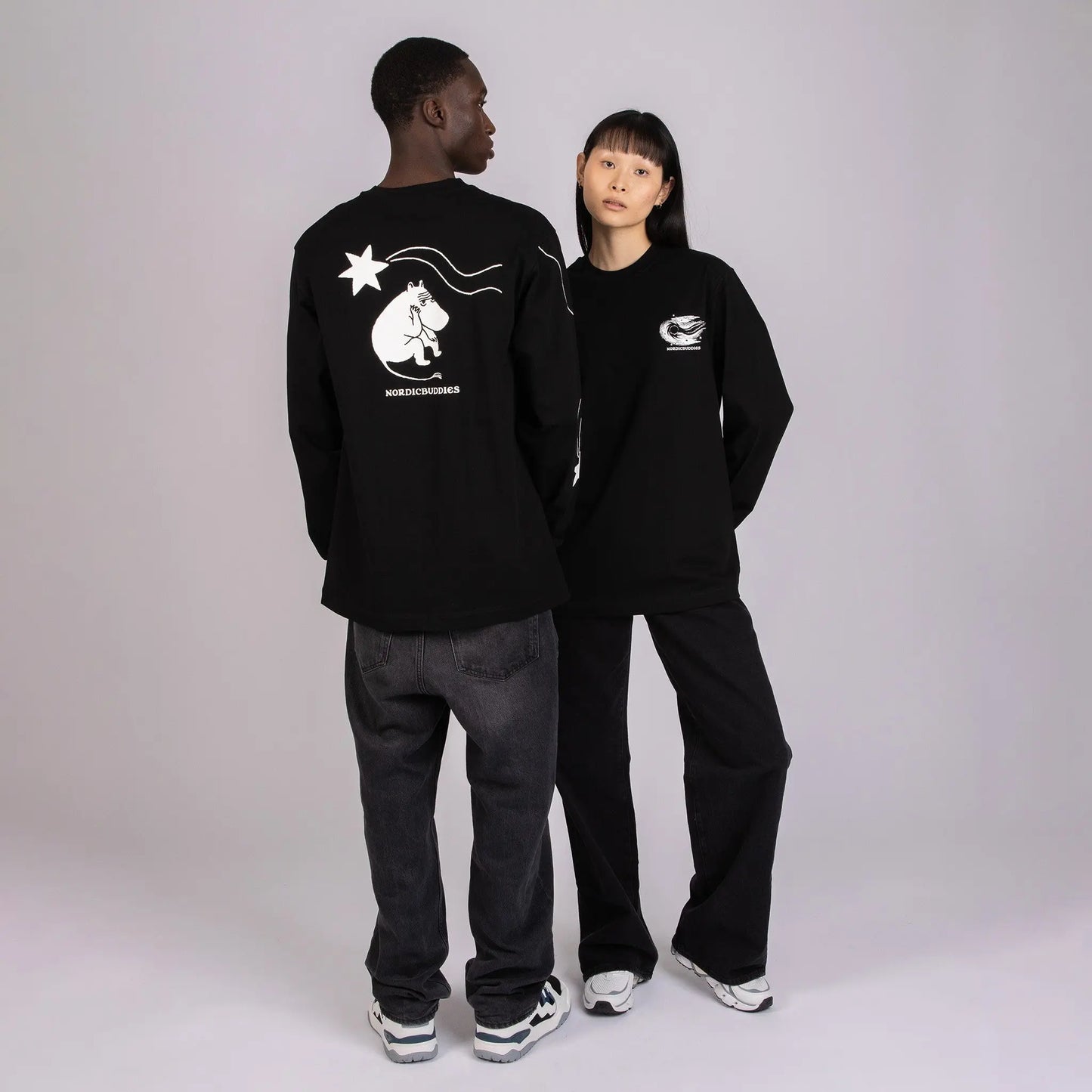 Novels Longsleeve Shirt With Cuffrib Unisex - Black