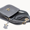 Natural Leather Saddle Bag Medium – Grey