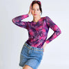 Tan-Through Long-Sleeve Shirt - Pink Tropica