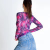 Tan-Through Long-Sleeve Shirt - Pink Tropica