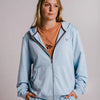 Panda Soft Fleece Full Zip Hoodie - Light Blue