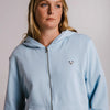 Panda Soft Fleece Full Zip Hoodie - Light Blue