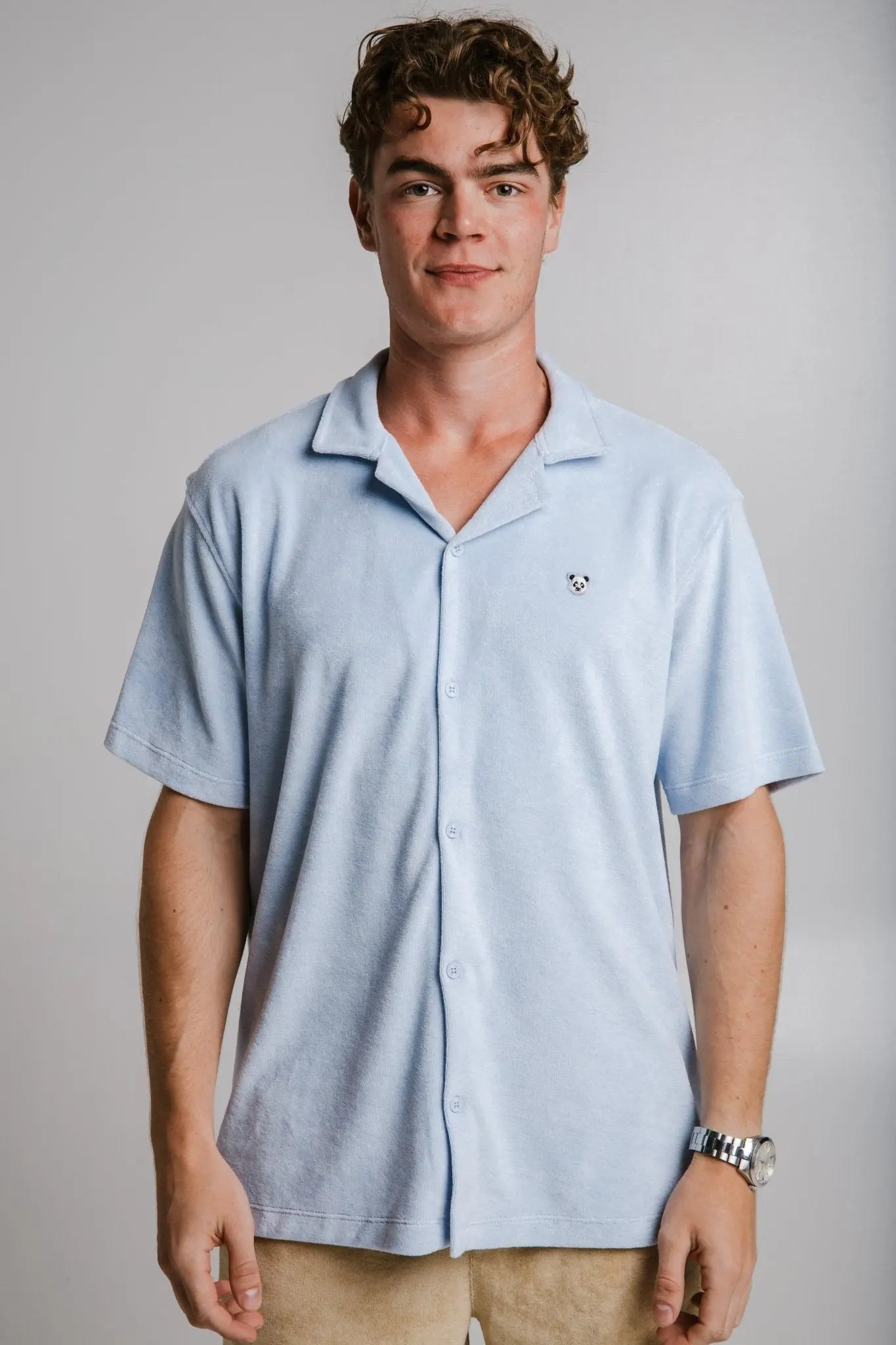 Panda Terry Shirt - Light Blue