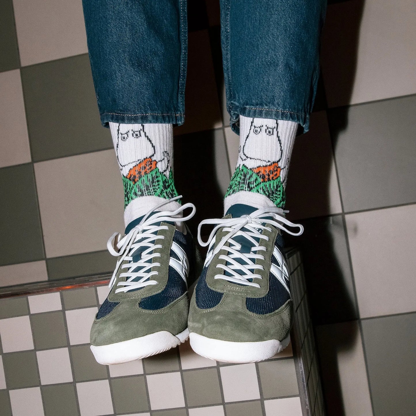 Moomin Jungle Men's Retro Socks - White